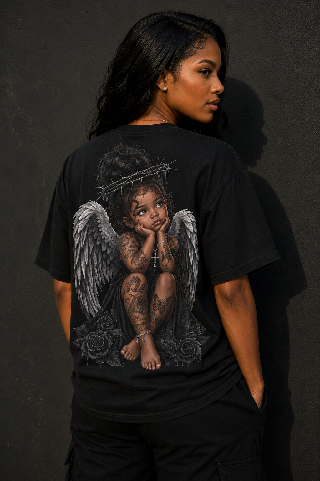 Angels Dress in Black — Gothic Angel Tee