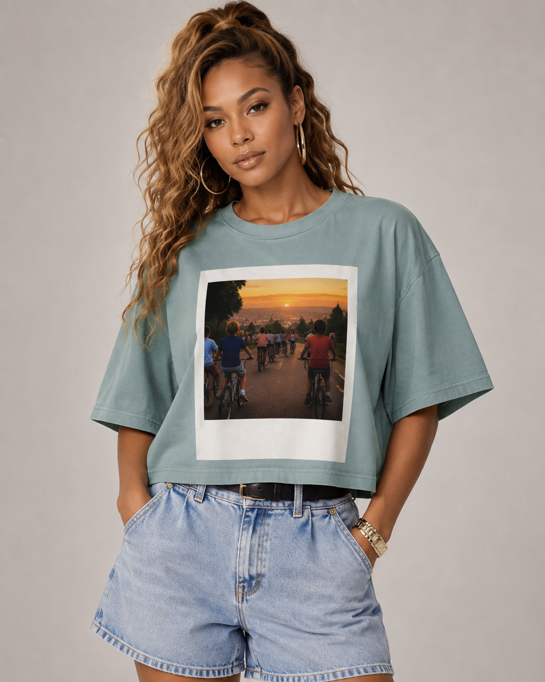 OPULENT AVENUE — Golden Hour Memories Crop Tee