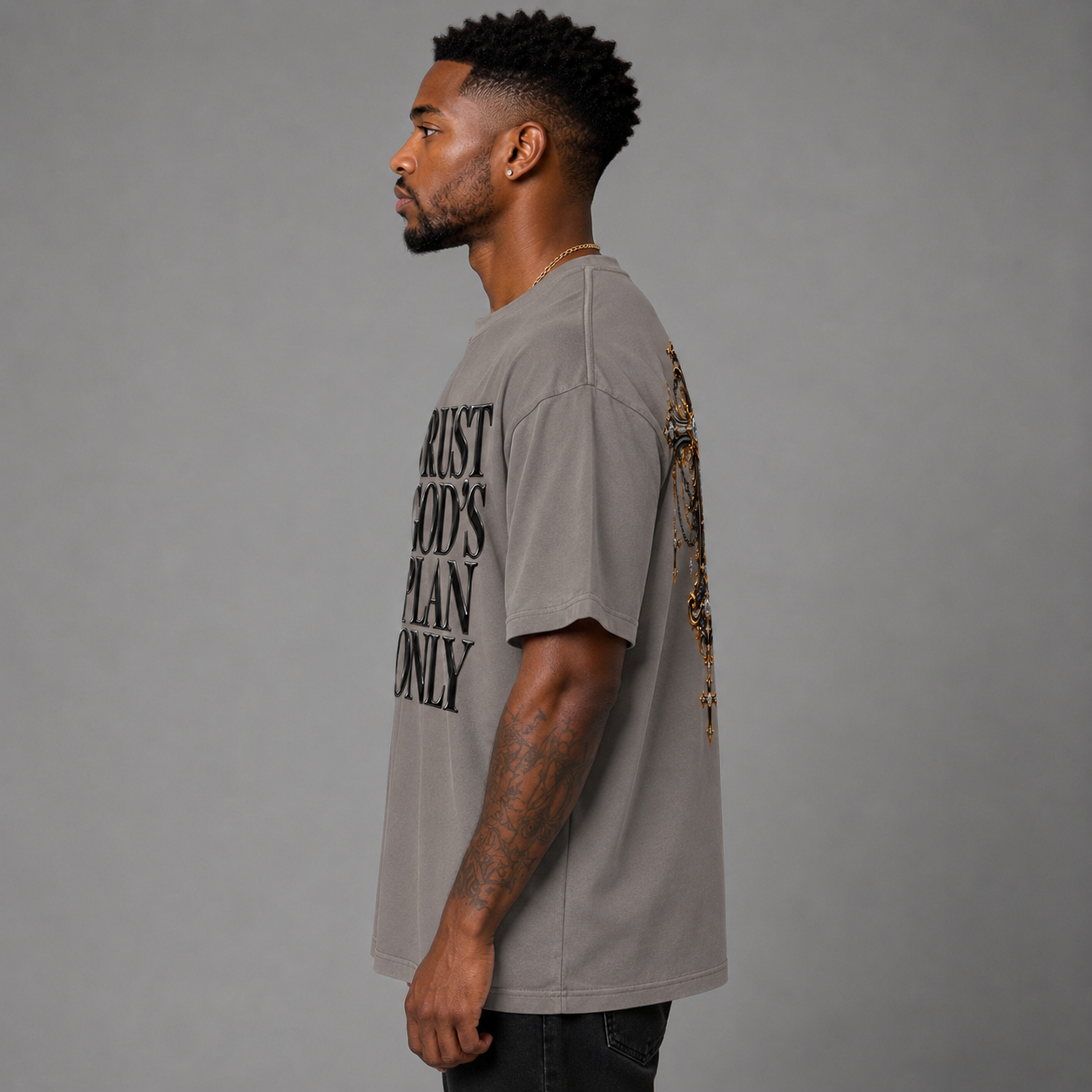 TRUST GOD’S PLAN ONLY OVERSIZED TEE — STONE