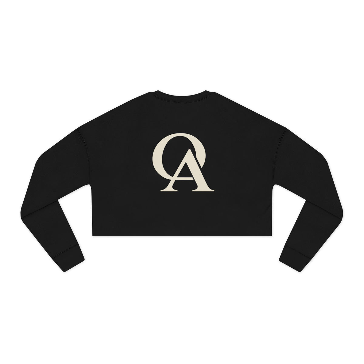 OA Signature Cropped Crewneck – Black & Cream
