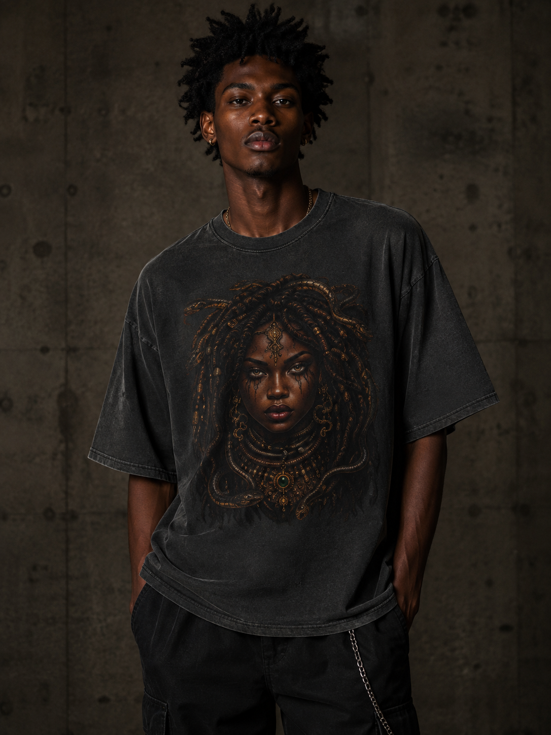 OPULENT AVENUE — Medusa Noir Oversized Tee