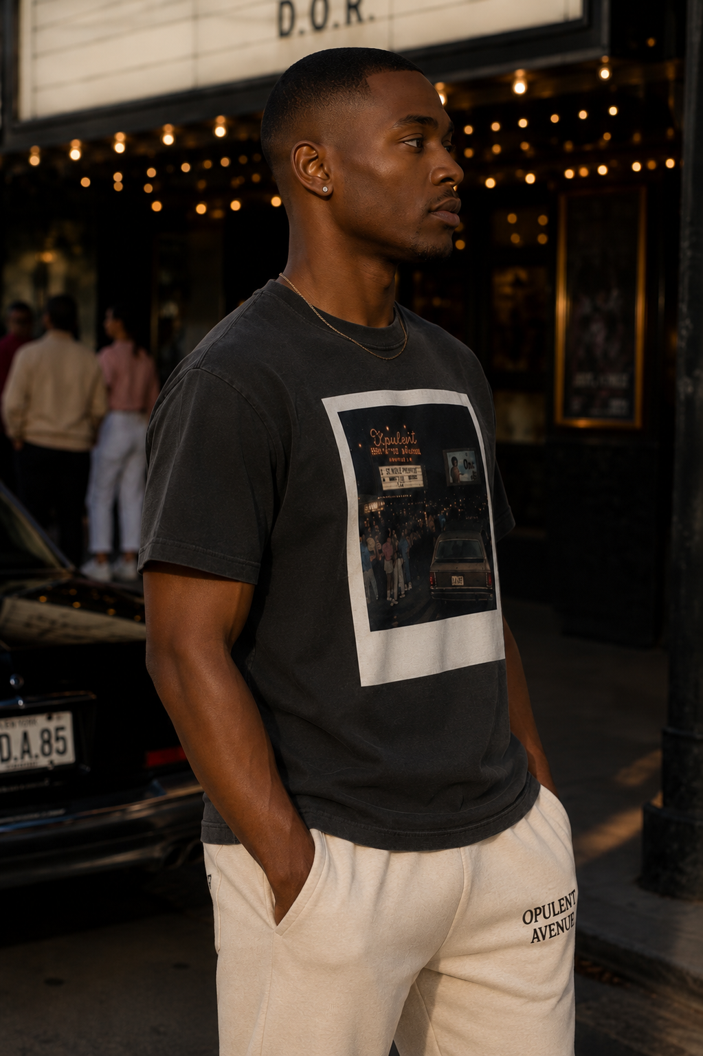 Opulent Avenue After Dark ’85 Oversized Tee — Washed Black