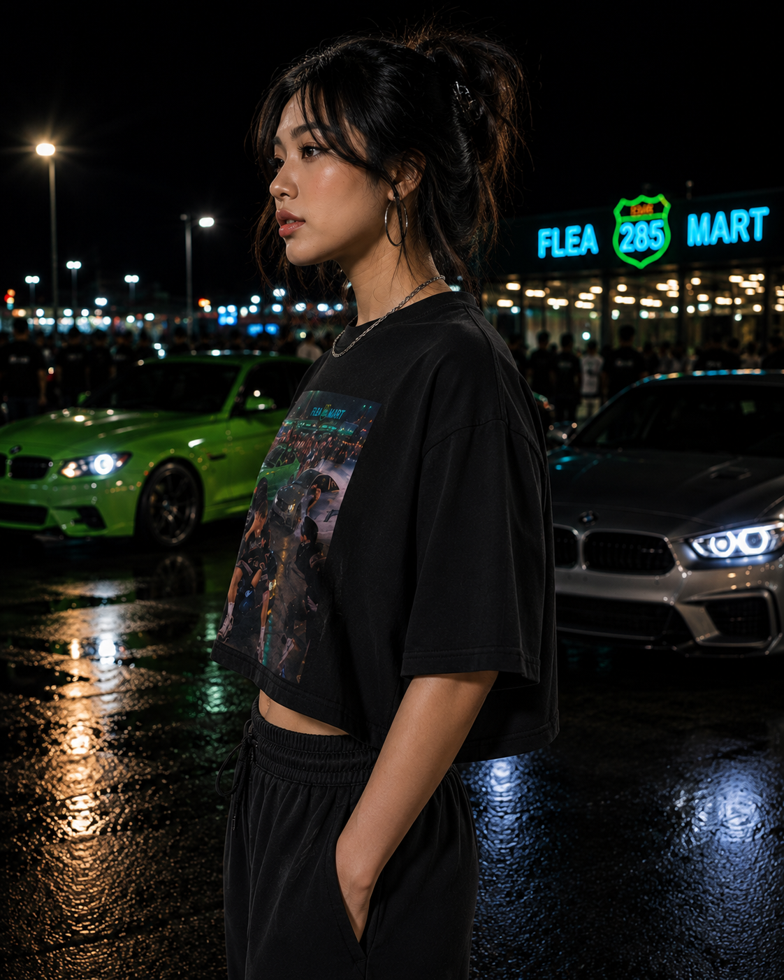 Opulent Avenue 285 After Dark Women’s Oversized Crop Tee