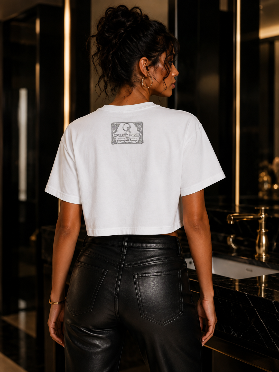 Opulent Avenue “OBSESSED” Women’s Cropped Tee — White