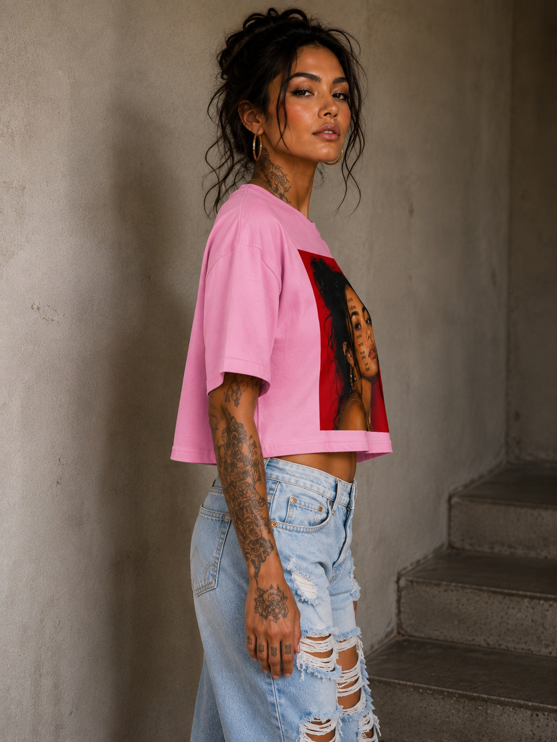 Opulent Avenue “Pretty Dangerous” Portrait Crop Tee — Bubblegum Pink