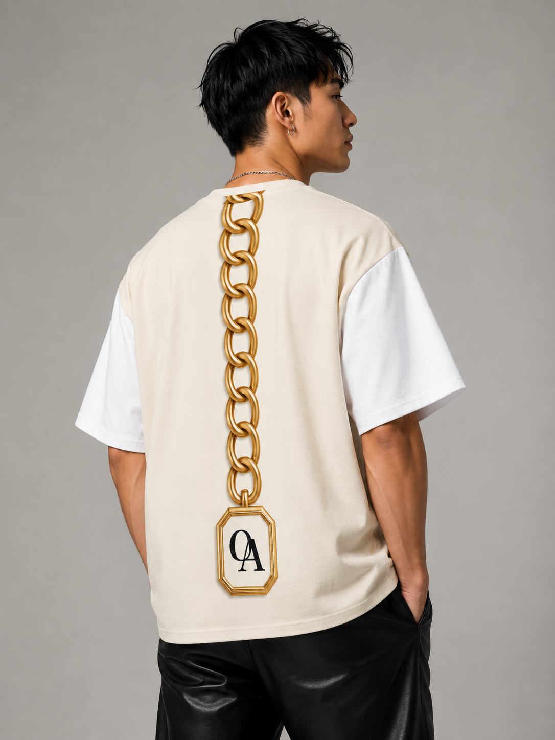 Opulent Avenue Signature Gold Chain Oversized Tee
