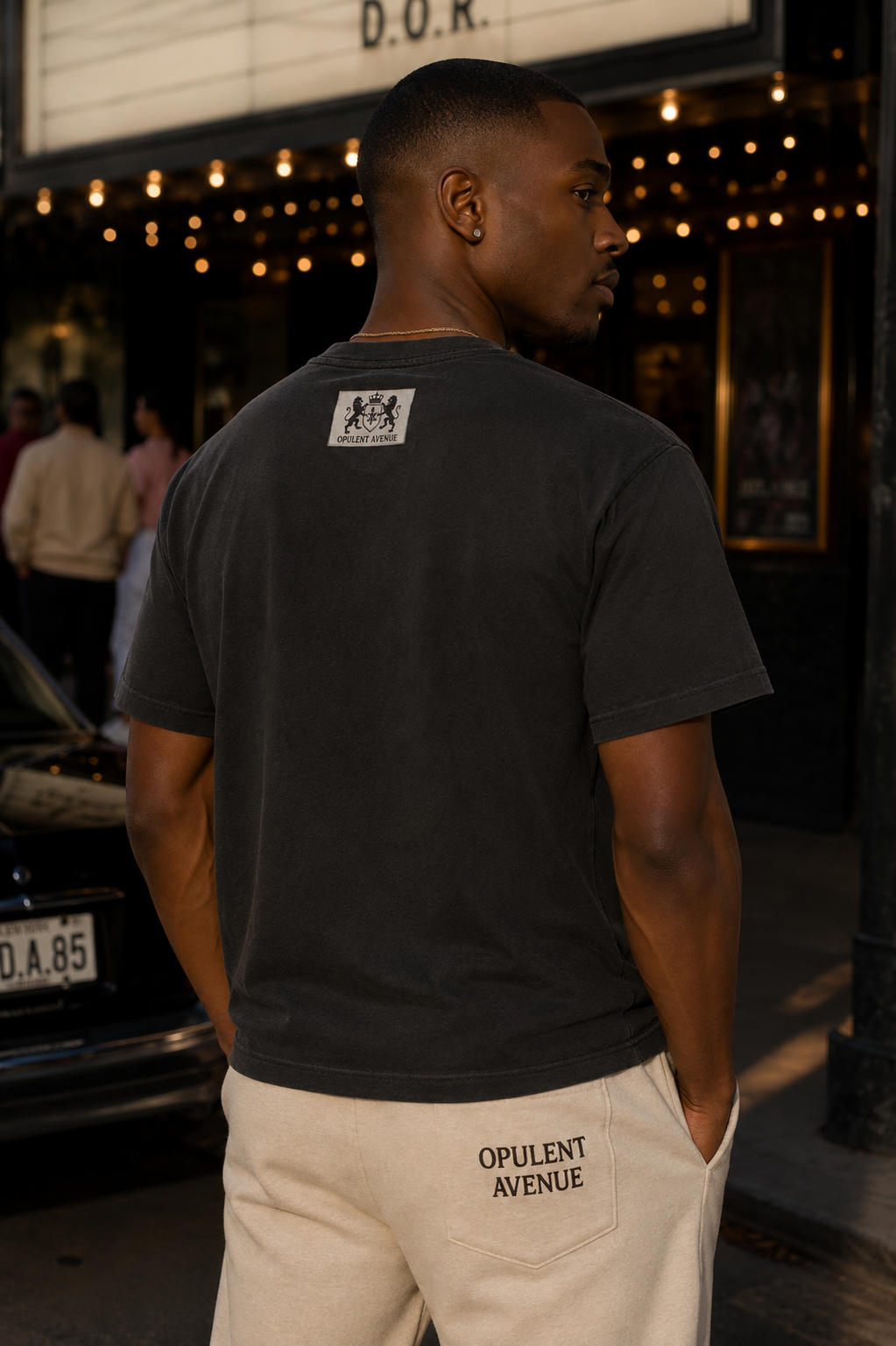 Opulent Avenue After Dark ’85 Oversized Tee — Washed Black