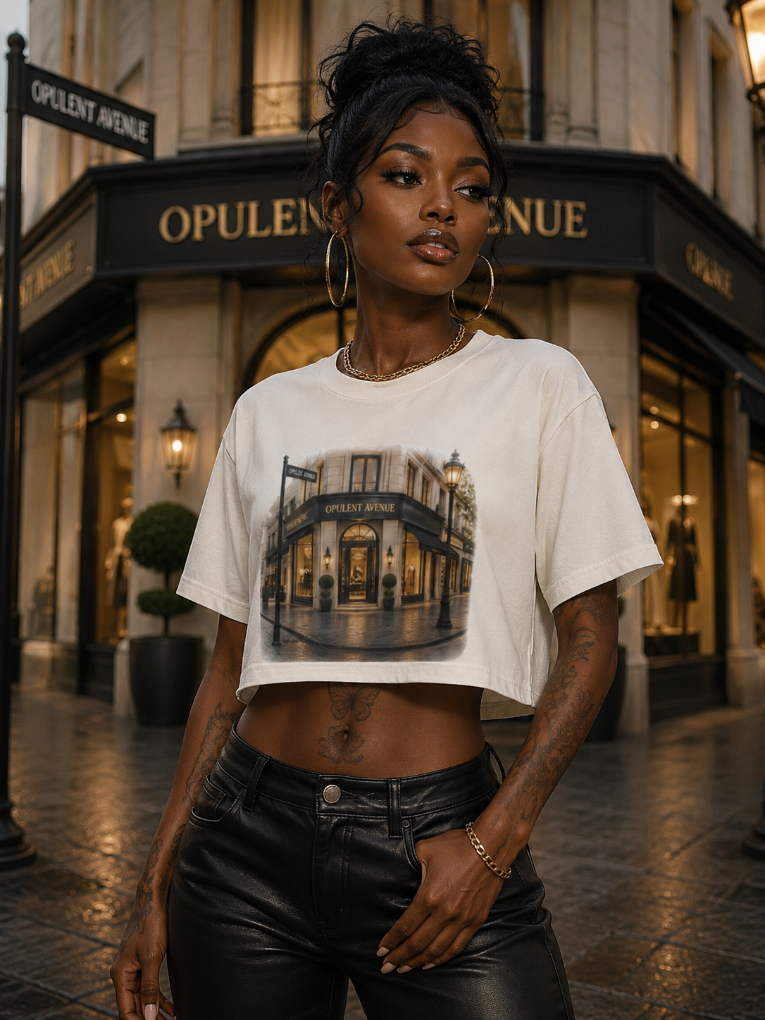 Opulent Avenue “OBSESSED” Women’s Cropped Tee — White