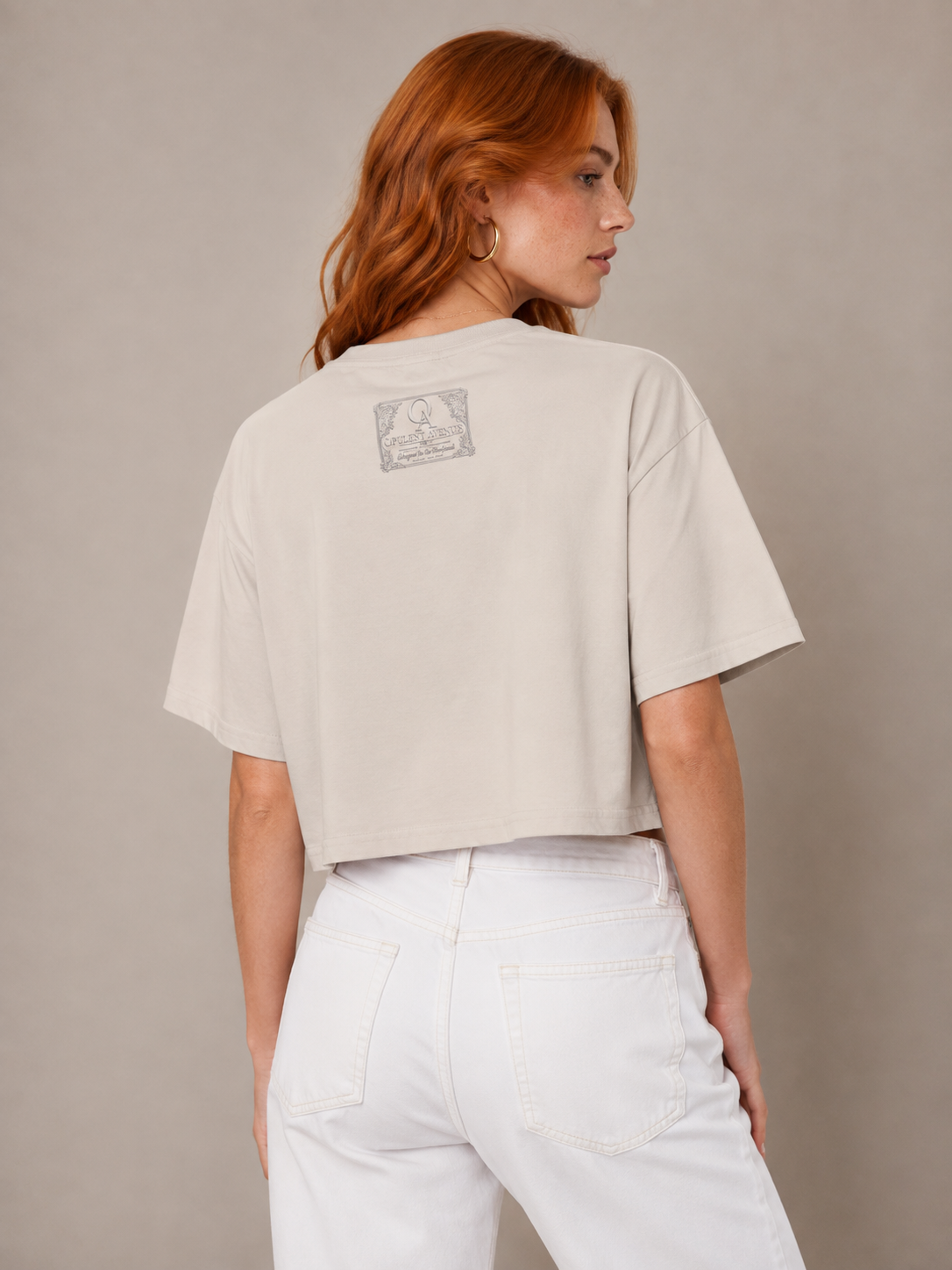 Opulent Avenue Park Party Women’s Crop Tee – Bone