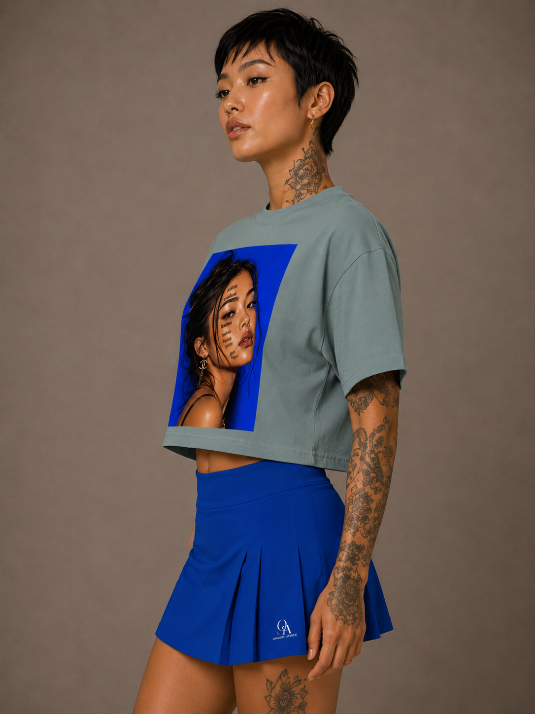 Opulent Avenue “Unapologetic” Mineral Crop Tee