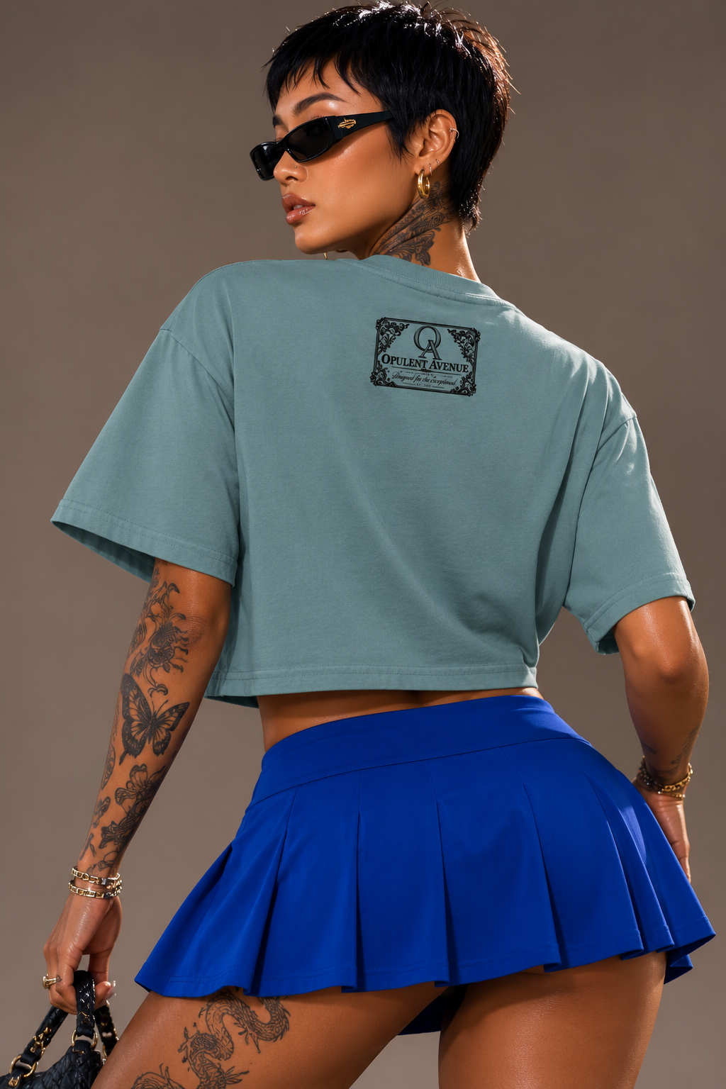 Opulent Avenue “Unapologetic” Mineral Crop Tee