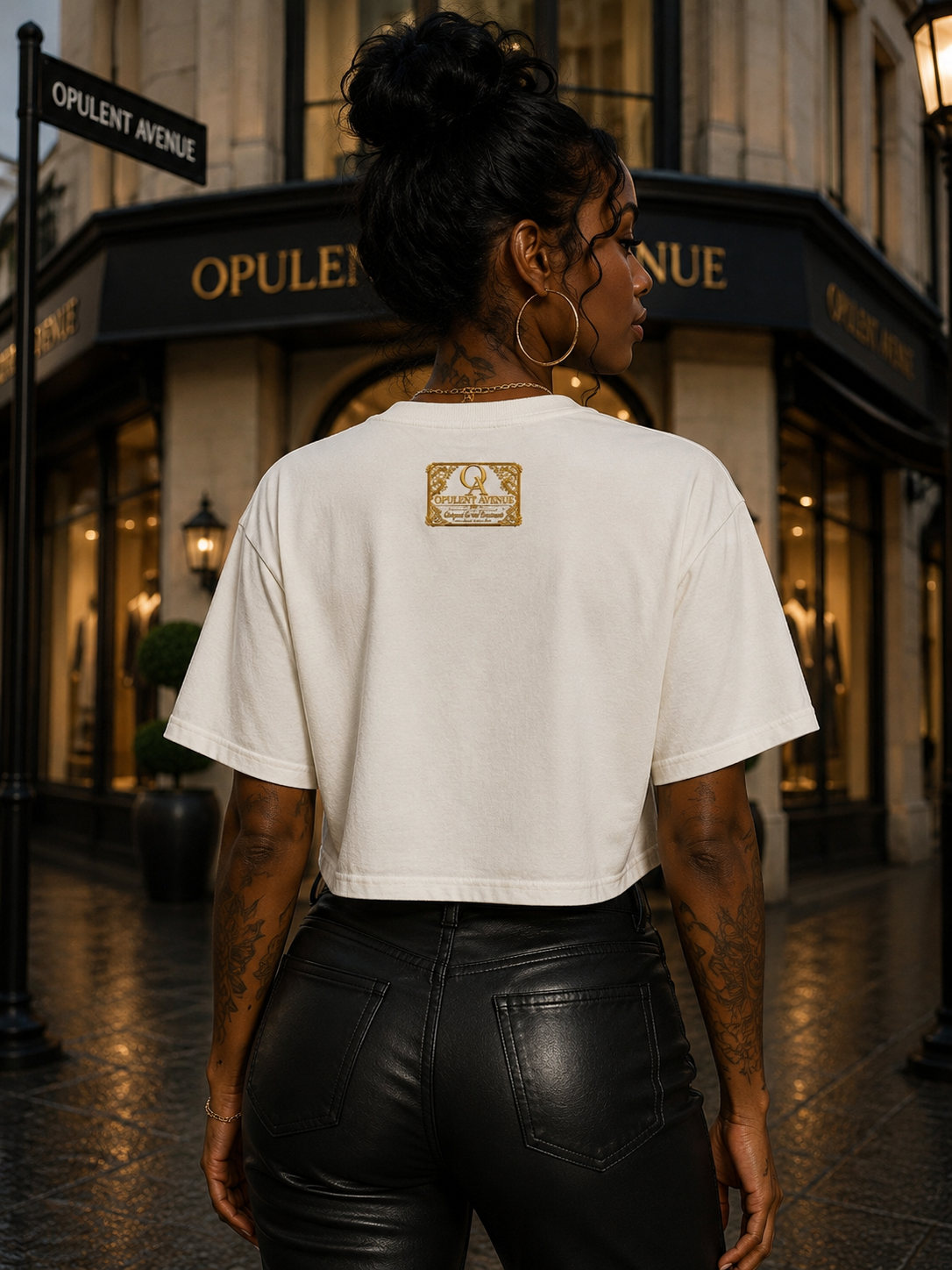 Opulent Avenue “OBSESSED” Women’s Cropped Tee — White