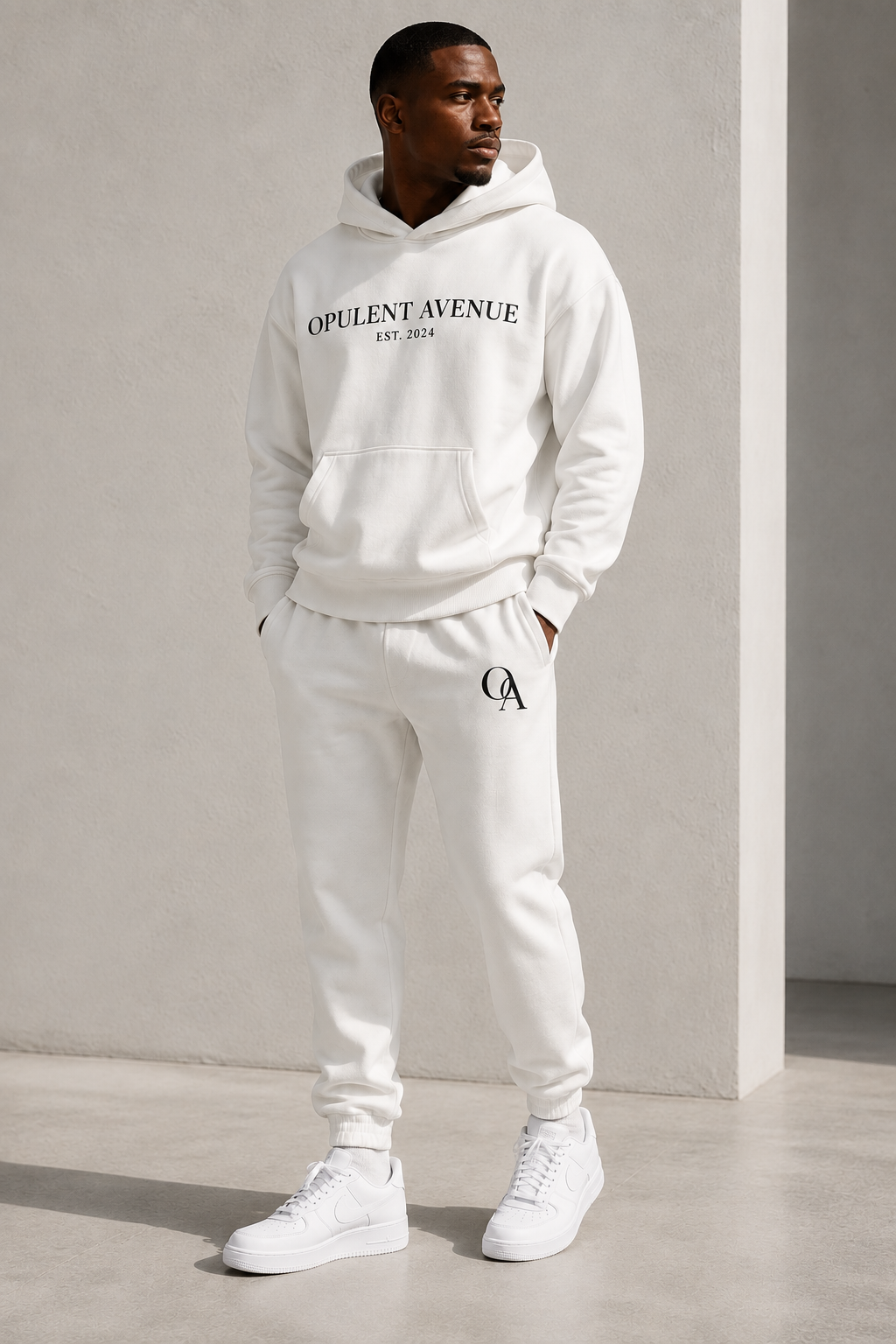 Opulent Avenue Signature Monogram Joggers